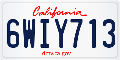 CA license plate 6WIY713