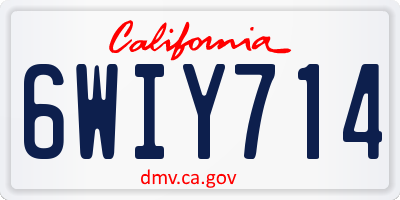 CA license plate 6WIY714