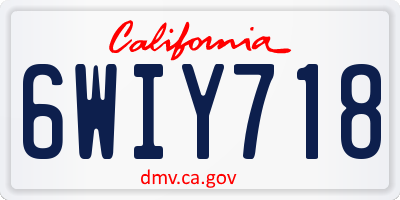 CA license plate 6WIY718