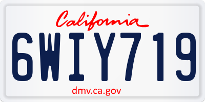 CA license plate 6WIY719
