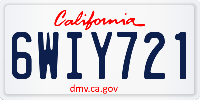 CA license plate 6WIY721