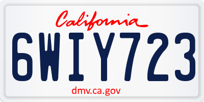 CA license plate 6WIY723