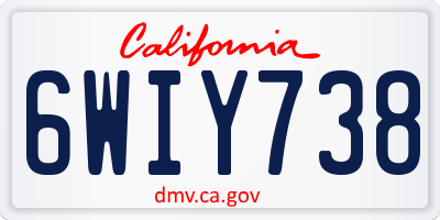 CA license plate 6WIY738