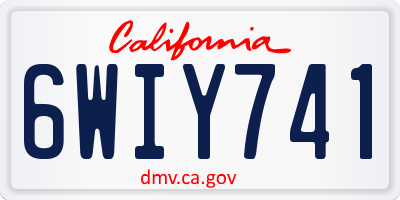 CA license plate 6WIY741