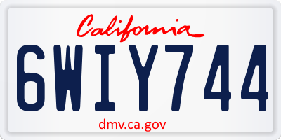 CA license plate 6WIY744