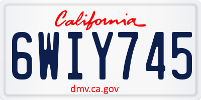 CA license plate 6WIY745
