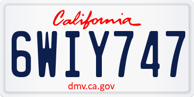CA license plate 6WIY747