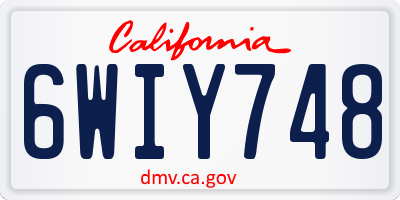 CA license plate 6WIY748