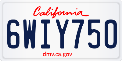 CA license plate 6WIY750