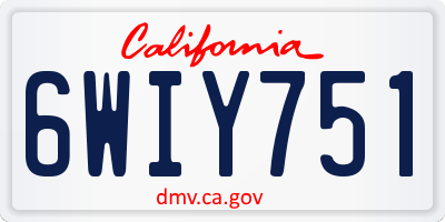 CA license plate 6WIY751