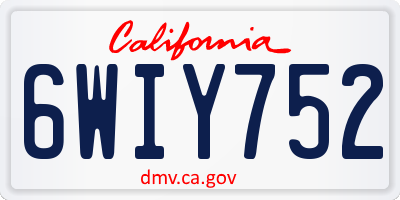 CA license plate 6WIY752
