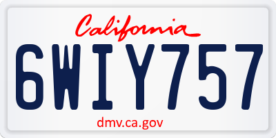 CA license plate 6WIY757
