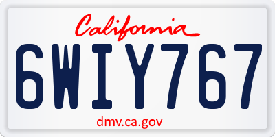 CA license plate 6WIY767