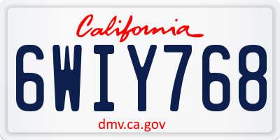 CA license plate 6WIY768
