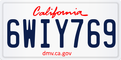 CA license plate 6WIY769