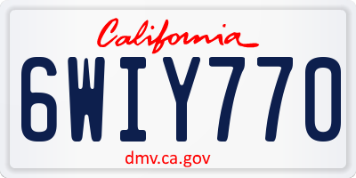 CA license plate 6WIY770