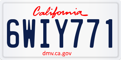 CA license plate 6WIY771