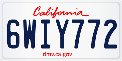 CA license plate 6WIY772