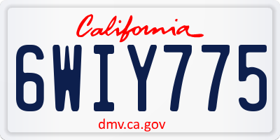 CA license plate 6WIY775