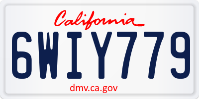 CA license plate 6WIY779