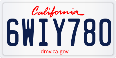 CA license plate 6WIY780