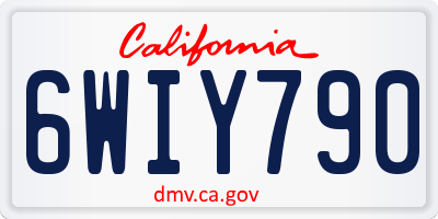 CA license plate 6WIY790