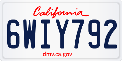 CA license plate 6WIY792