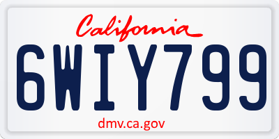 CA license plate 6WIY799