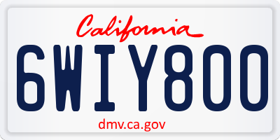 CA license plate 6WIY800