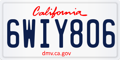 CA license plate 6WIY806