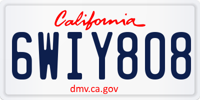 CA license plate 6WIY808