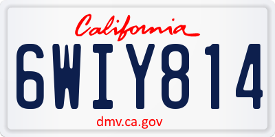 CA license plate 6WIY814