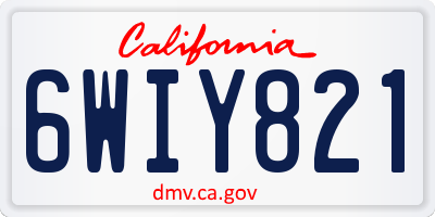 CA license plate 6WIY821
