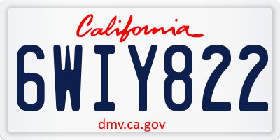 CA license plate 6WIY822