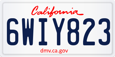 CA license plate 6WIY823