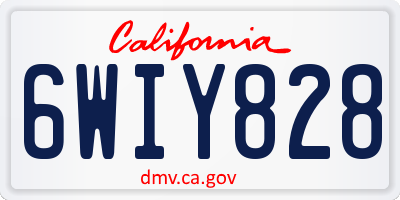 CA license plate 6WIY828