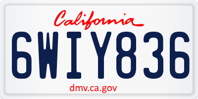 CA license plate 6WIY836