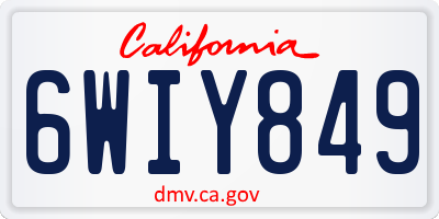 CA license plate 6WIY849