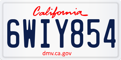CA license plate 6WIY854