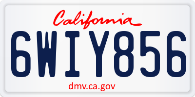 CA license plate 6WIY856