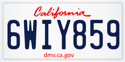 CA license plate 6WIY859