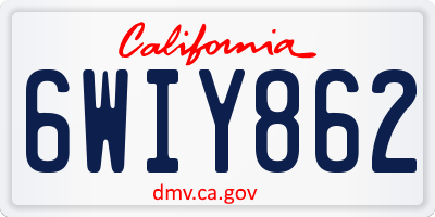 CA license plate 6WIY862