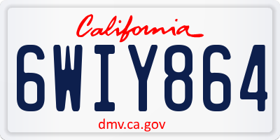 CA license plate 6WIY864