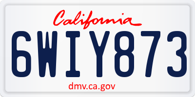 CA license plate 6WIY873