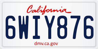 CA license plate 6WIY876