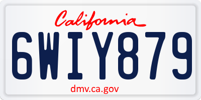CA license plate 6WIY879