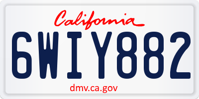 CA license plate 6WIY882