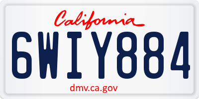 CA license plate 6WIY884