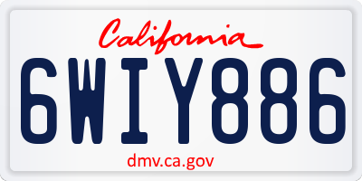 CA license plate 6WIY886