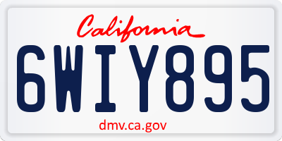 CA license plate 6WIY895